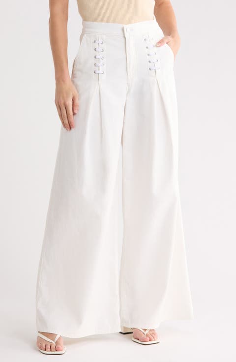 The Undercover Laced-up High Waist Wide Leg Jeans