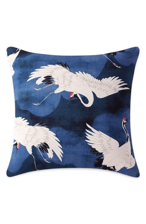 Crane in the Clouds Big Throw Pillow