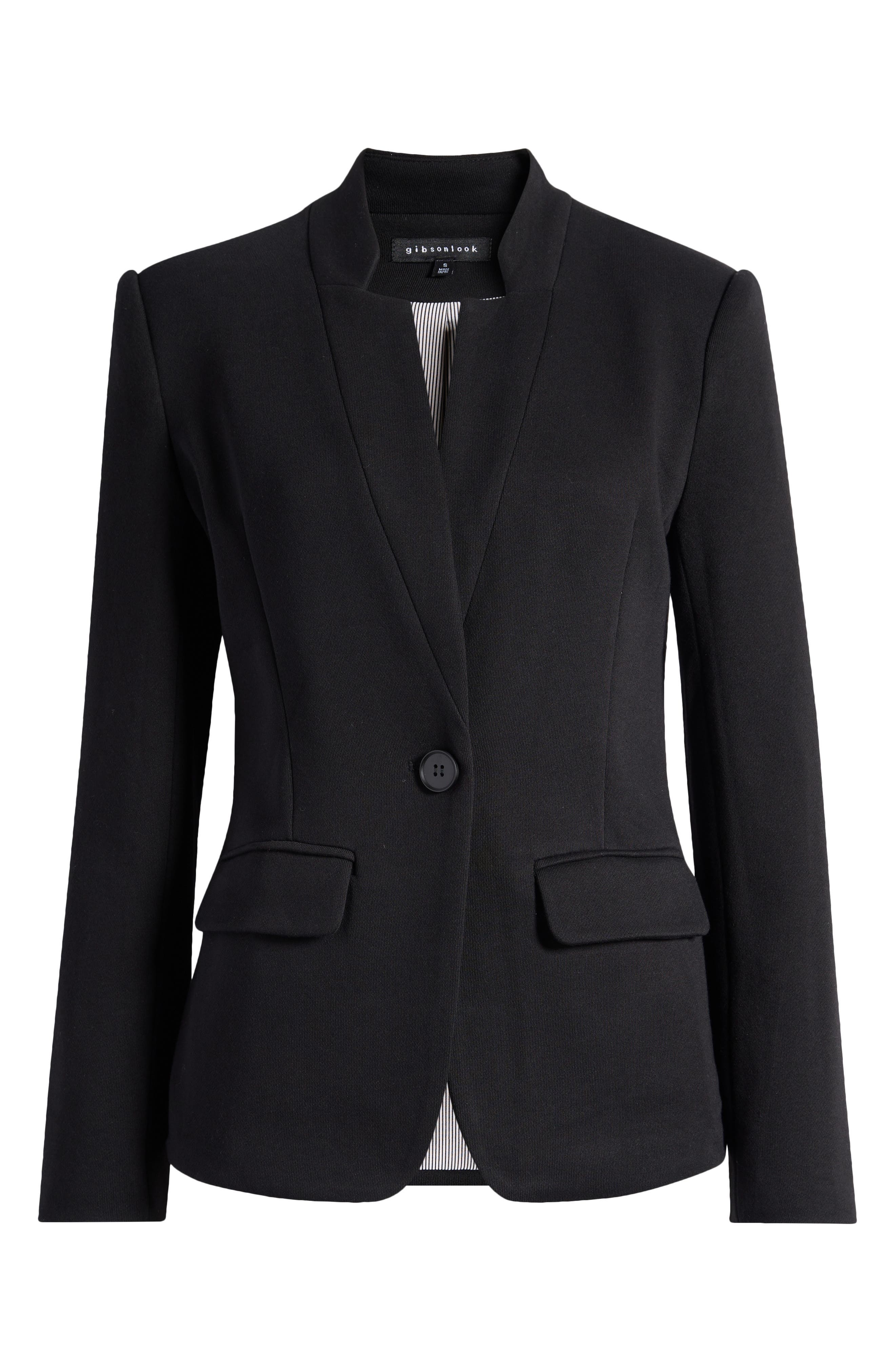 Женские пиджаки GIBSONLOOK Inverted Notch Collar Cotton Blend Knit Blazer — фото 6