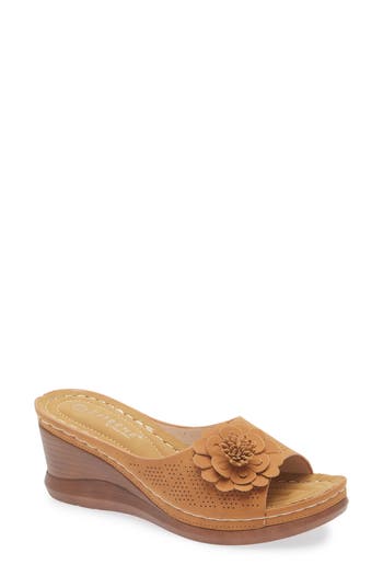 Shop Extreme By Eddie Marc Flower Wedge Slide Sandal