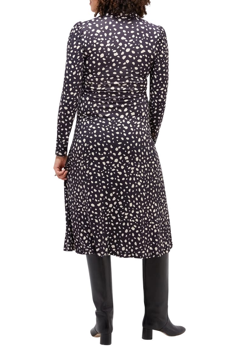 Naomi Long Sleeve Maternity/Nursing Dress, Alternate, color, BLACK ABSTRACT DOT