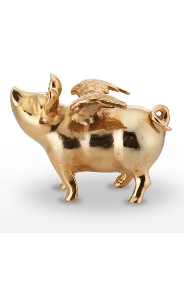 Lunares Flying Pig Bank, Main, color, Gold