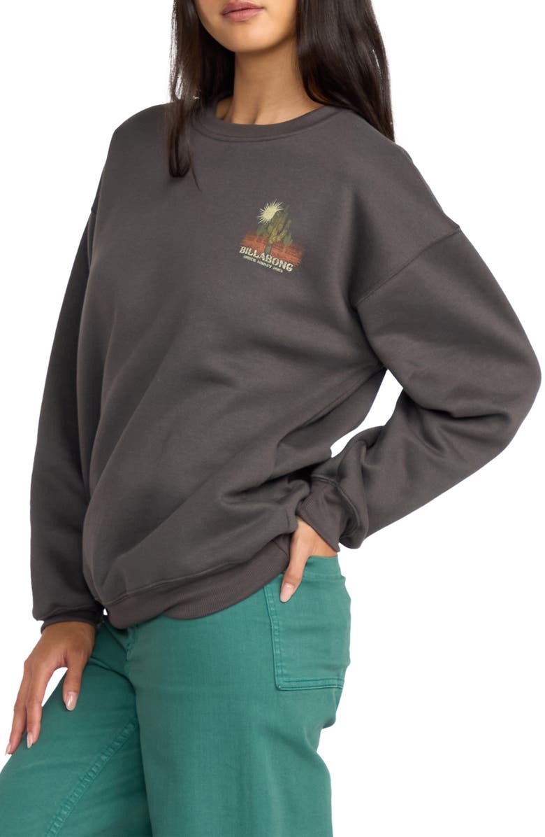 Billabong Desert Break Fleece Graphic Sweatshirt, Alternate, color, Off White / Brown