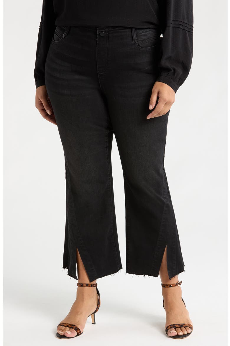 Gia Glider Pull-On Twisted Raw Hem Crop Flare Jeans, Main, color, LOST CREEK