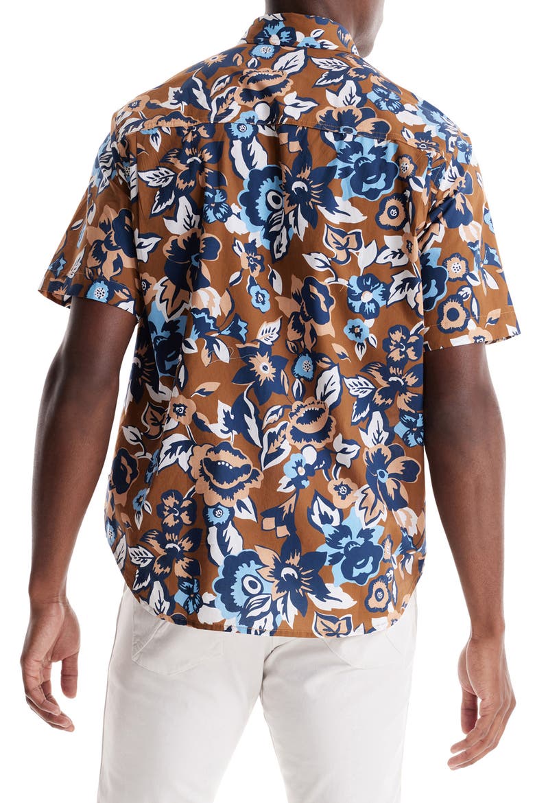 Soft Oversize Point Collar Poplin Shirt, Alternate, color, BRONZE ALOHA POP PRINT