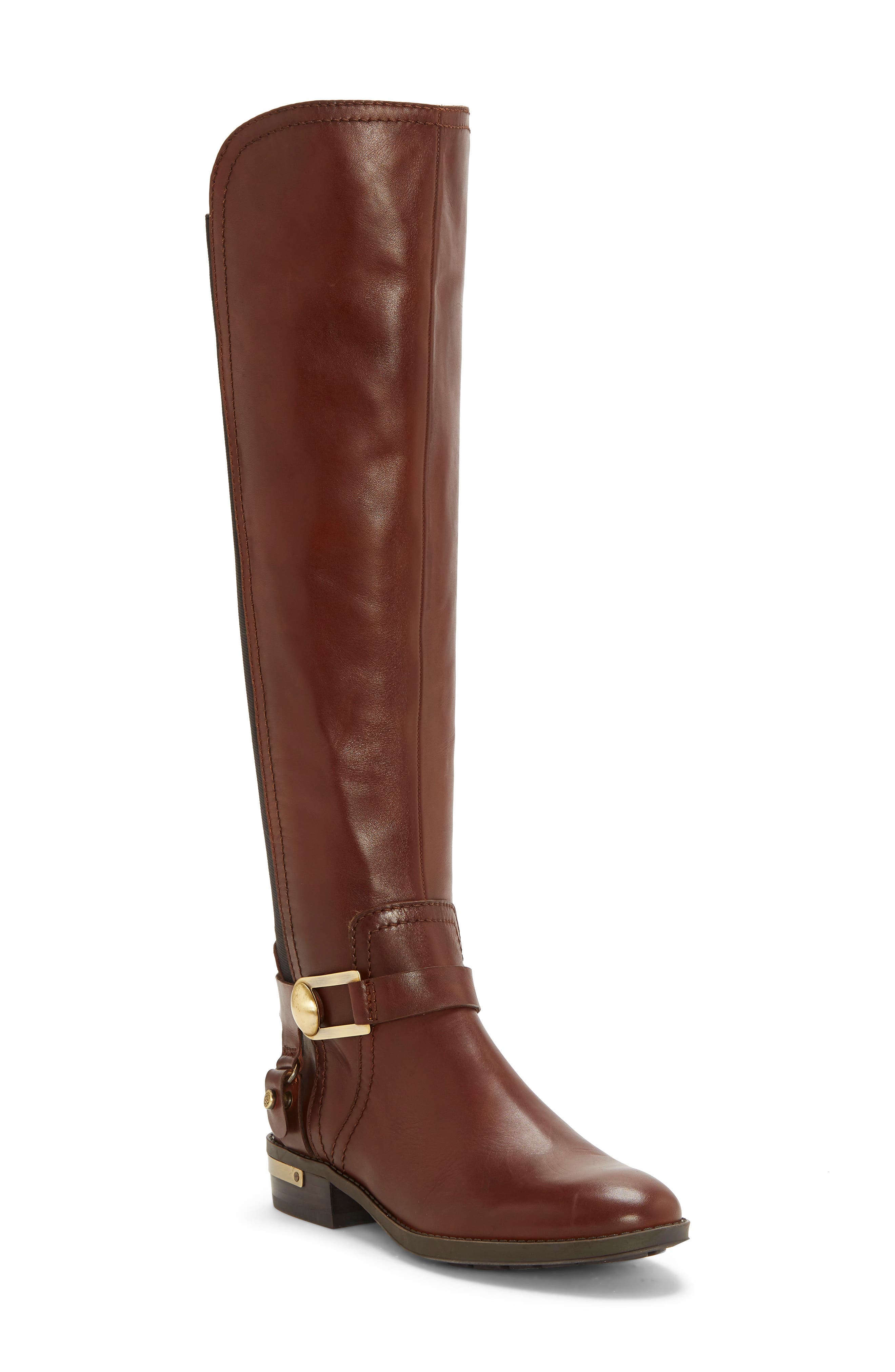 Pearley Knee High Riding Boot, Main, color, BROWN MOSS LEATHER