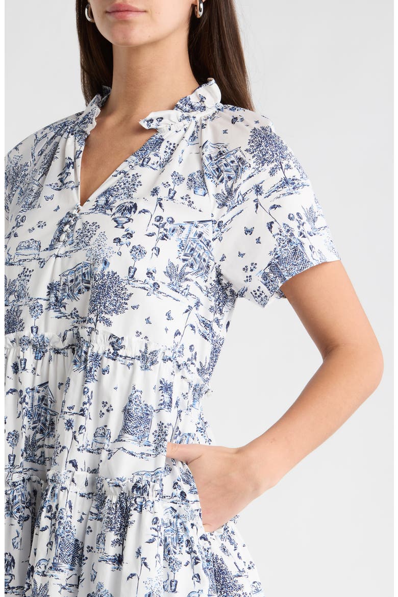 Renzo Toille Cotton Poplin Dress, Alternate, color, WHITE-BLUE-MULTI