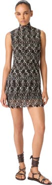 Missoni High-neck Mini Dress In Embroidered Lace