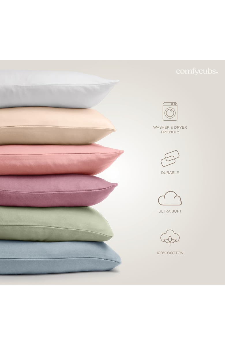 Comfy Cubs Toddler Pillows with Soft Cotton Pillow Case, Alternate, color, White