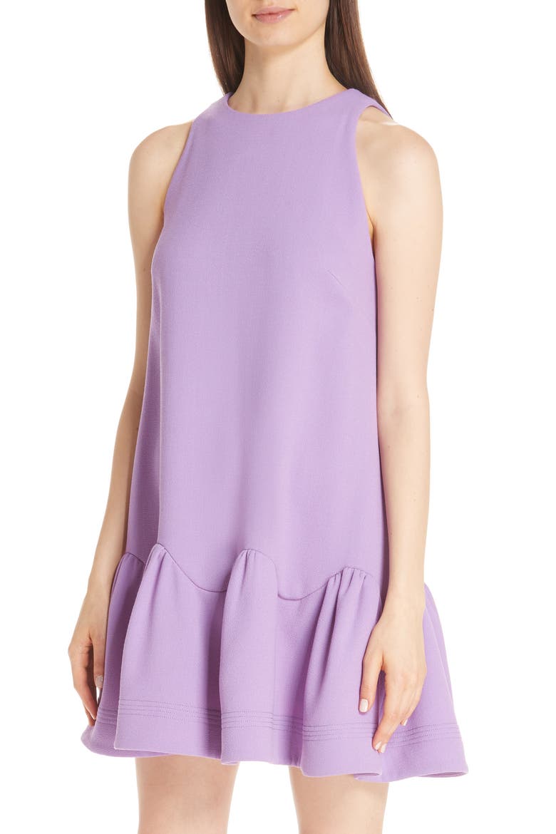Scarf Neck Wool Blend Crepe Drop Waist Dress, Alternate, color, LAVENDER