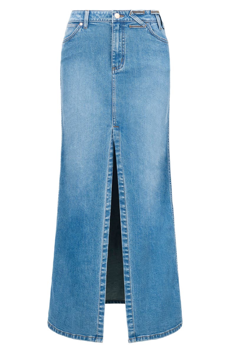 STAUD + Wrangler The Denim Maxi Skirt, Alternate, color, Mid Blue