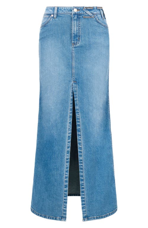 Staud X Wrangler The Maxi Skirt In Mid Blue