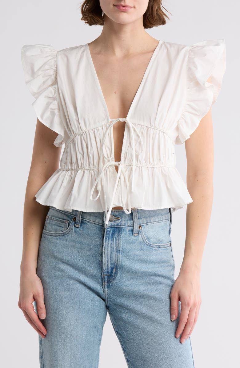 Vigoss Ruffle Shoulder Top, Main, color,