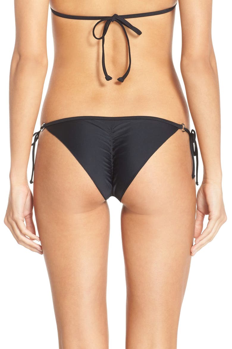 'Smoothies - Brasilia' Side Tie Bikini Bottoms, Main, color, BLACK