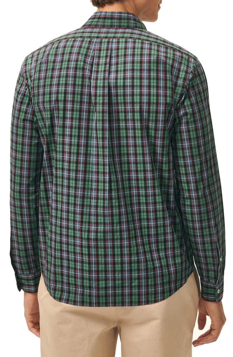 Brooks Brothers Friday Poplin Plaid Cotton Oxford Cloth Button-Down Shirt, Alternate, color, 