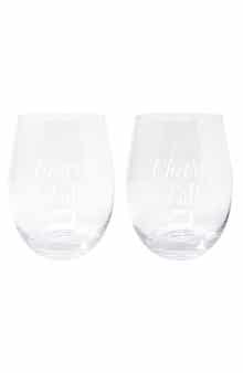 Draper James Cheers Y'all Set of 2 Wine Glasses