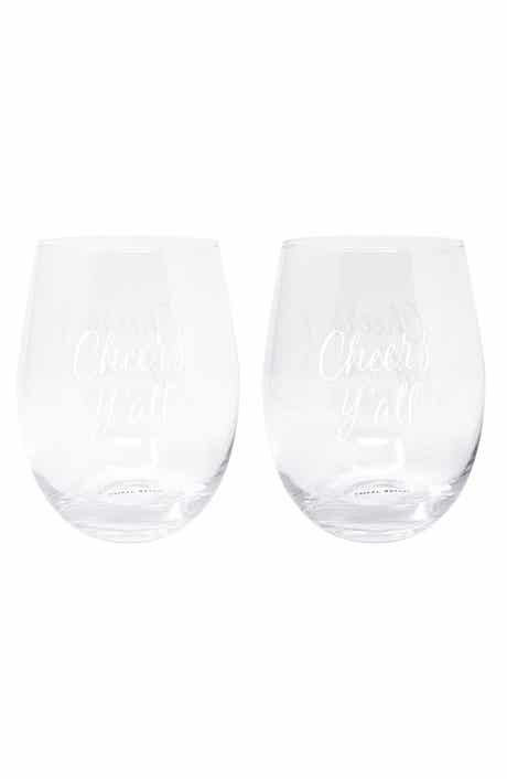 Draper James Cheers Y'all Set of 2 Wine Glasses