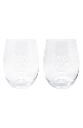 Draper James Cheers Y'all Set Of 2 Wine Glasses