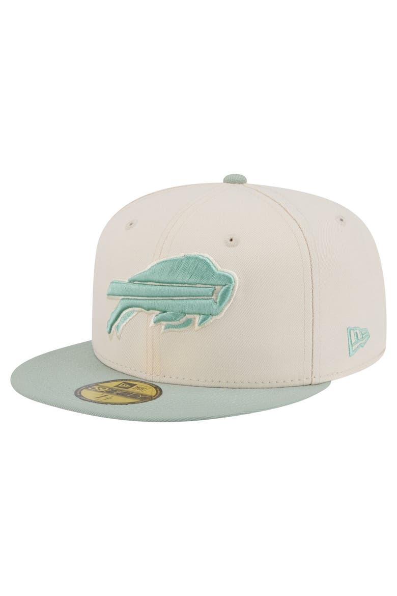 Men's New Era Cream/Light Green Buffalo Bills Color Pack 59FIFTY Fitted Hat, Main, color, Cream