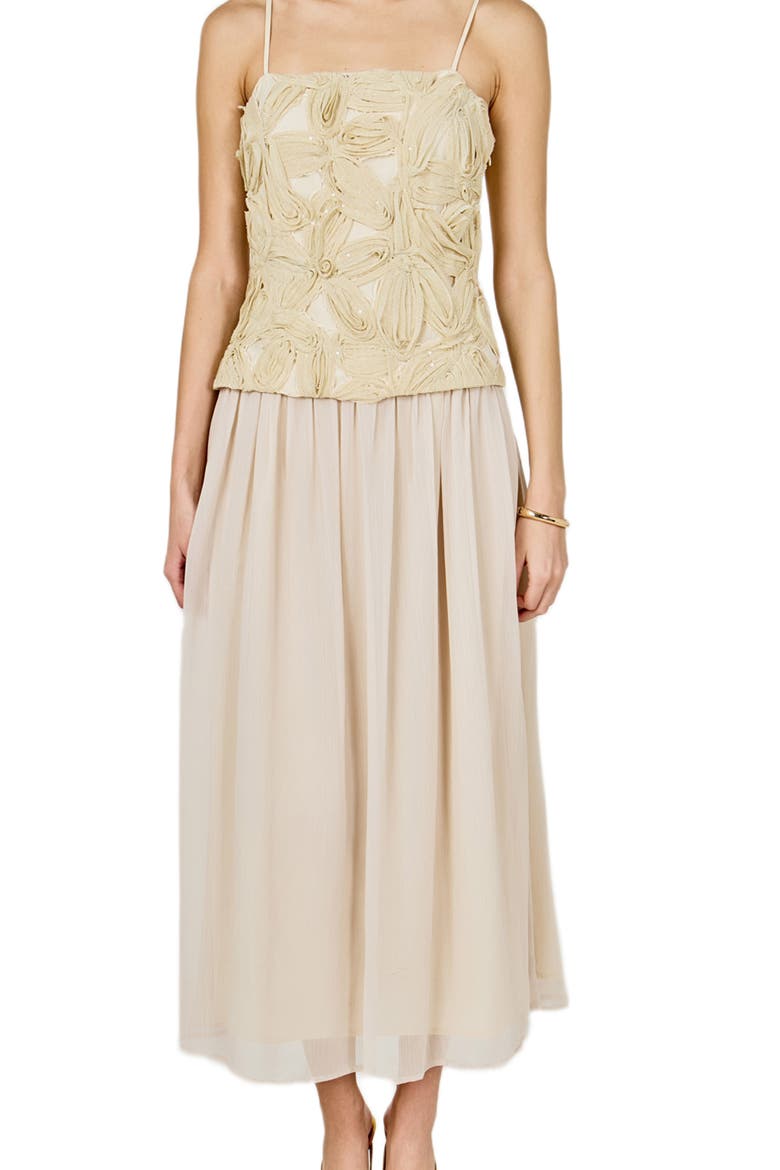 Floral Pattern Sleeveless Maxi Dress, Alternate, color, BEIGE