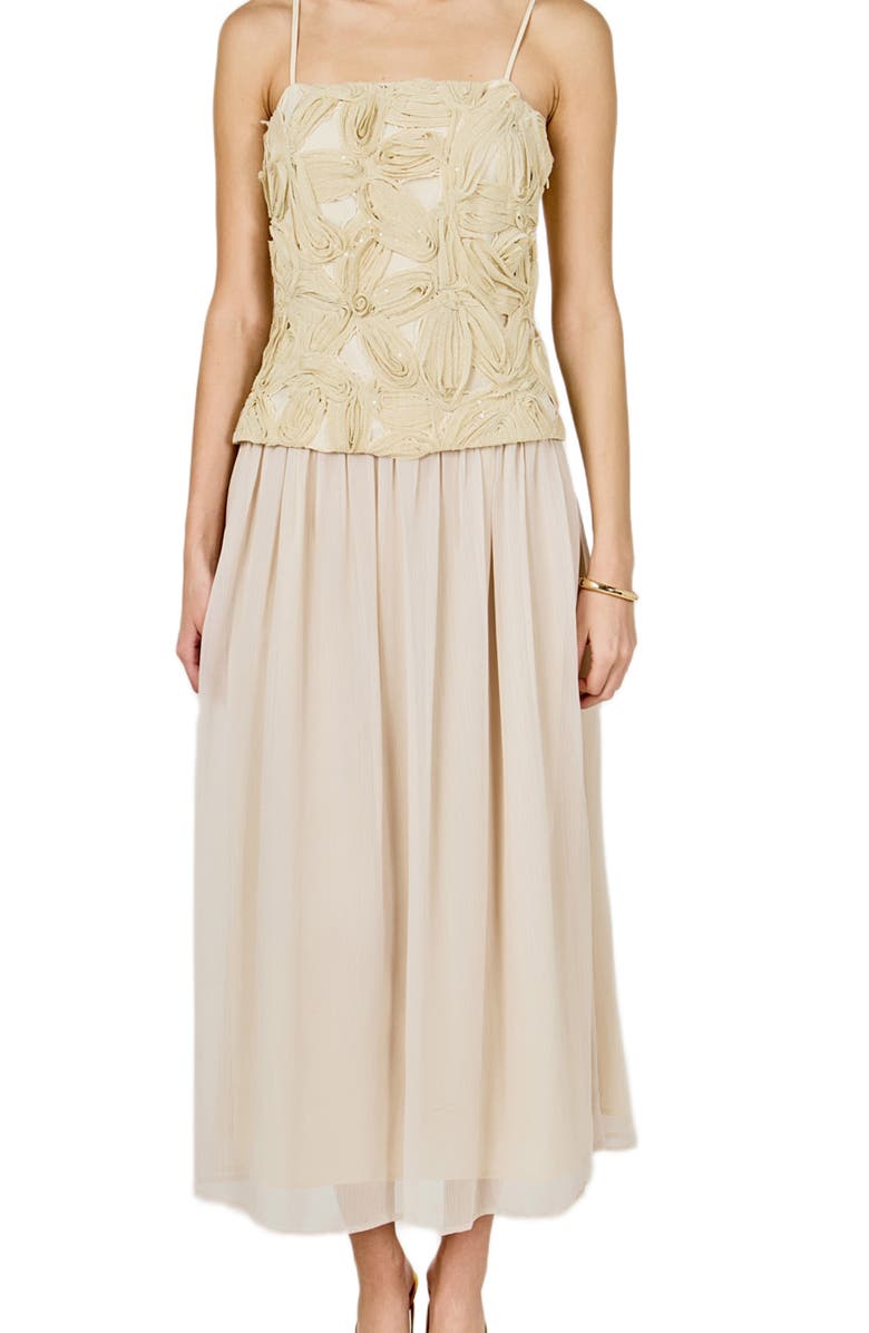 Endless Rose Floral Pattern Sleeveless Maxi Dress, Alternate, color, Beige