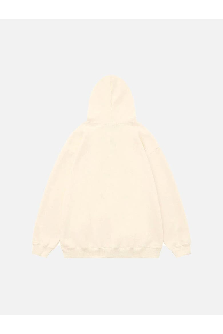 Denim Star Applique Hoodie, Alternate, color, Apricot