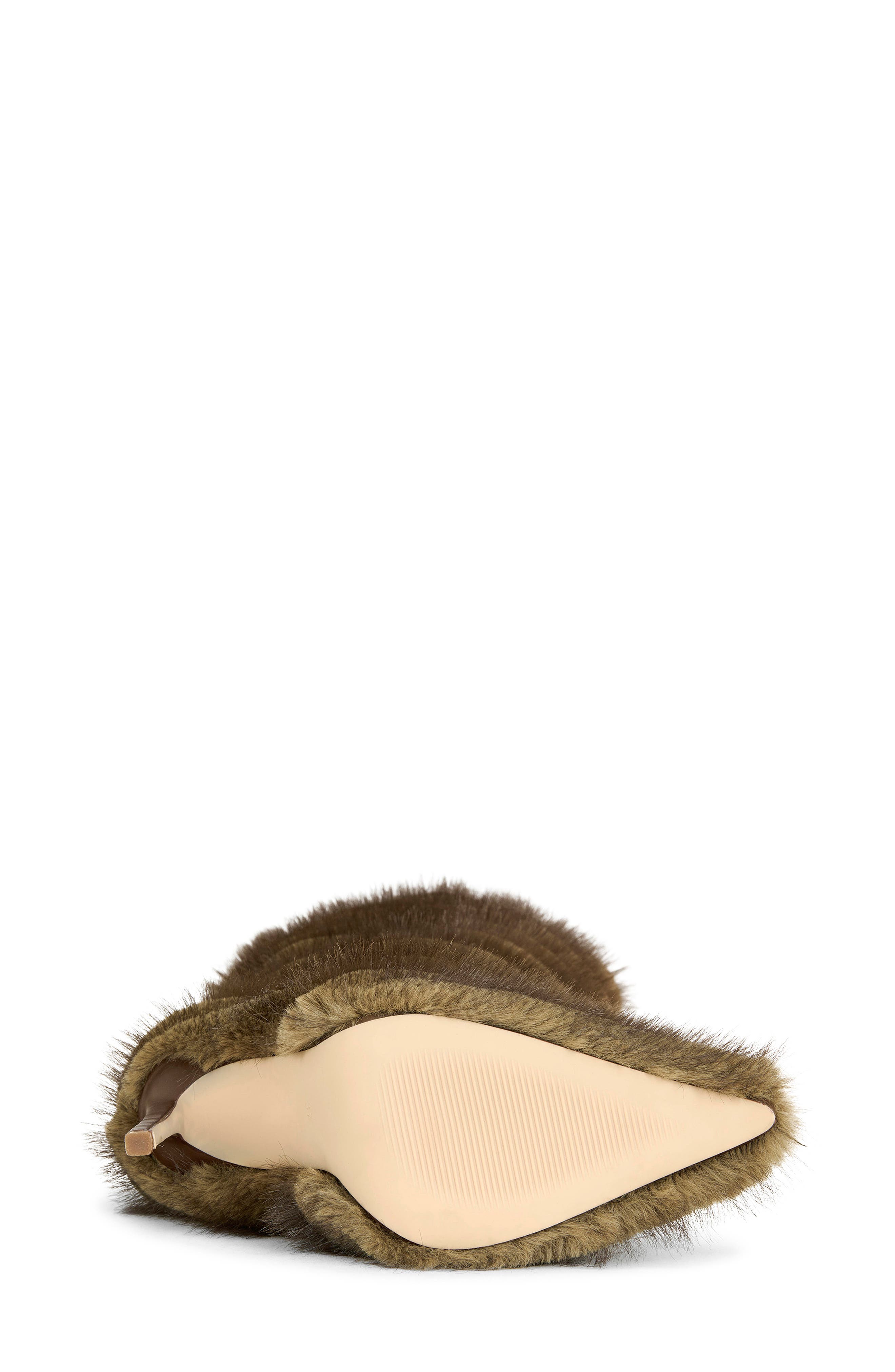 AZALEA WANG Conrad Faux Fur Stiletto Boot, Alternate, color, Brown