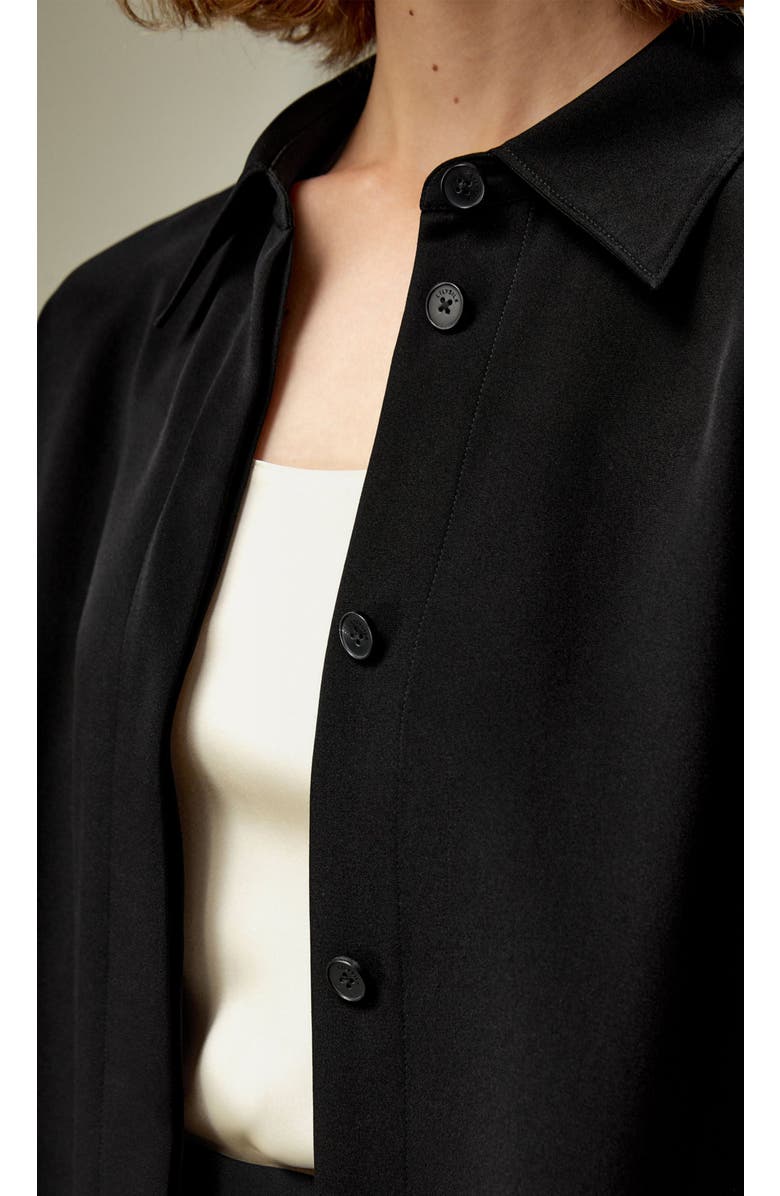 Lilysilk Relaxed Fit Drape Oversized Silk Shirt, Alternate, color, Black