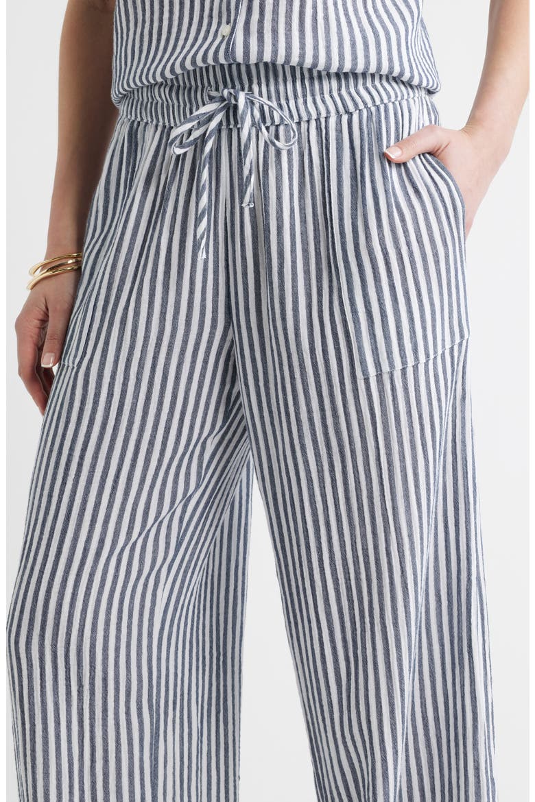 Wide Leg Gauze Pants, Alternate, color, NAVY- WHITE BRIANNE STRIPE