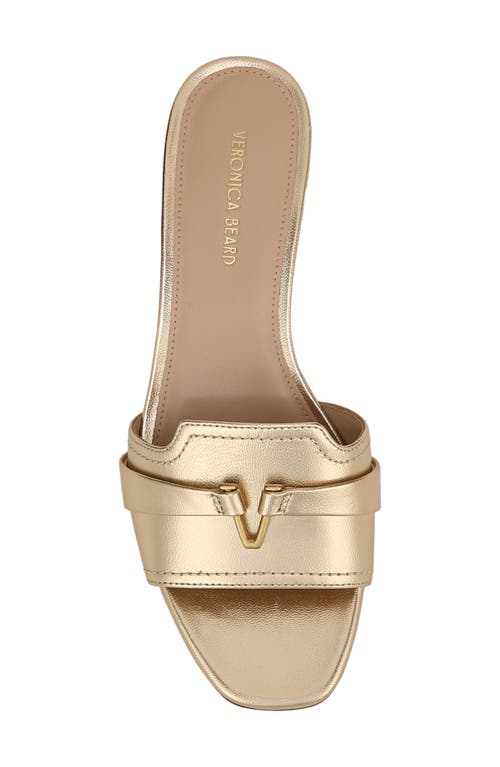 Veronica Beard Annette Metallic Medallion Mule Sandals In Pale Gold