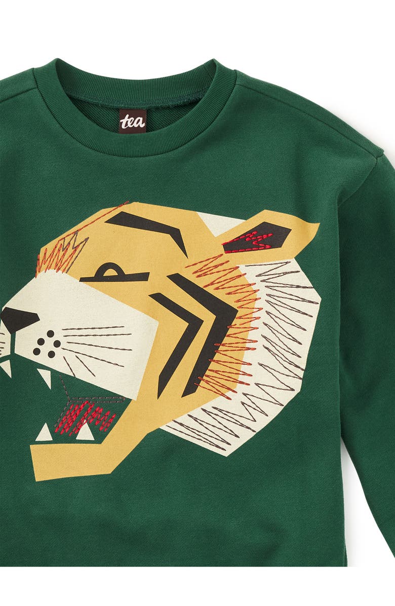 Tea Collection Embroidered Tiger Popover, Alternate, color, Jungle