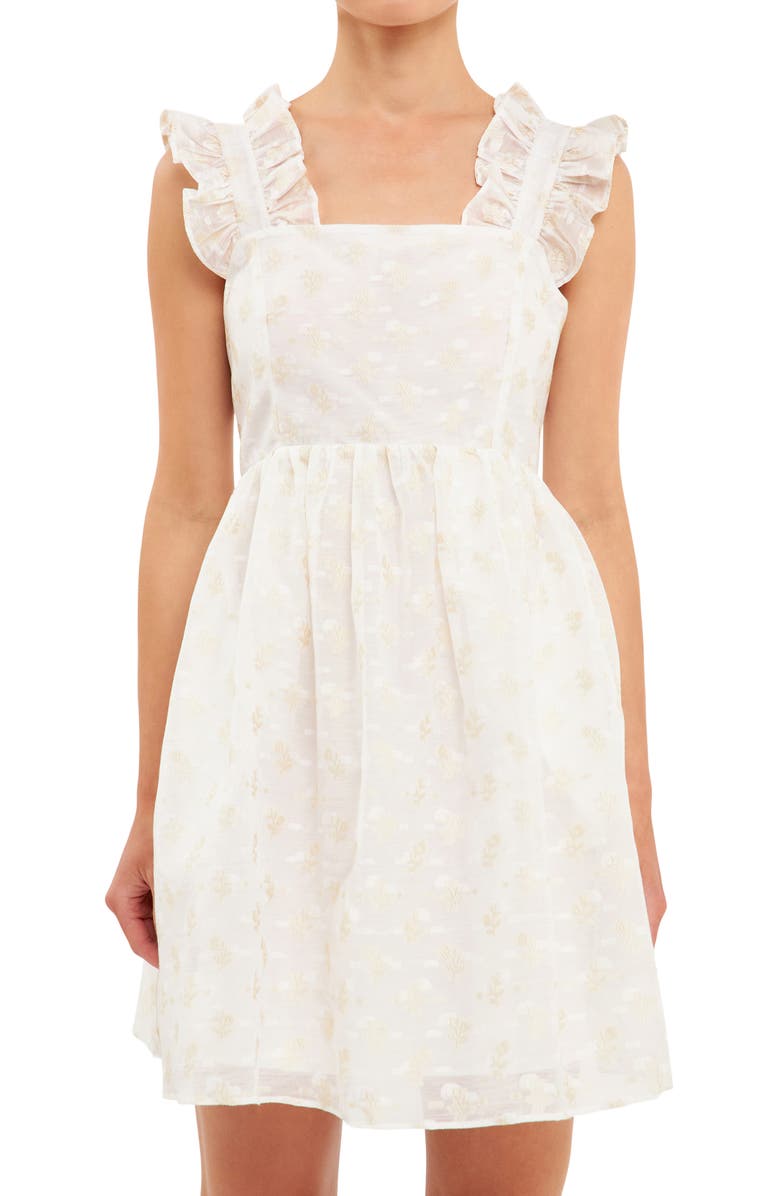 English Factory Floral Embroidered Organza Minidress, Alternate, color, 