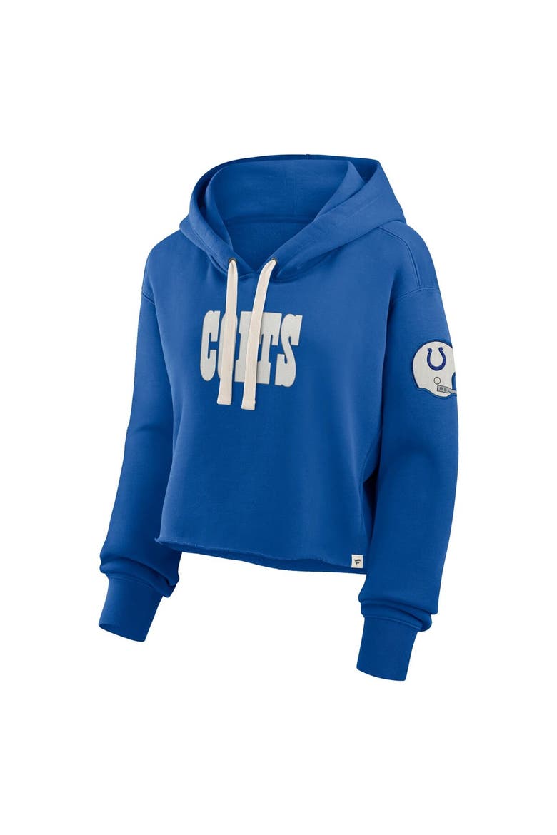 Women's Fanatics Royal Indianapolis Colts Oversized Hometown Heritage Cropped Hoodie, Alternate, color, Royal
