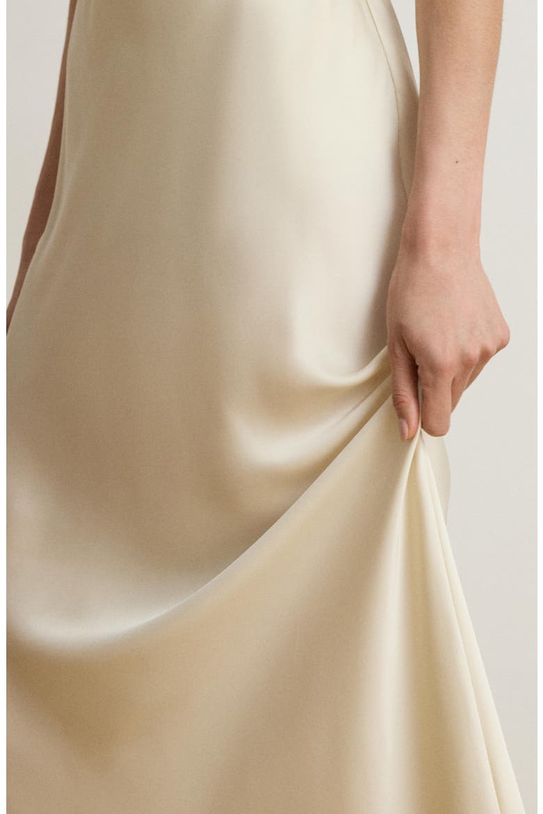 Satin Charmeuse Maxi Skirt, Alternate, color, WINTER CREAM