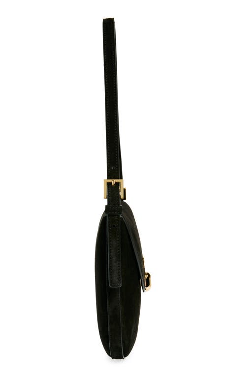 Savette Tondo Suede Hobo Bag In Black