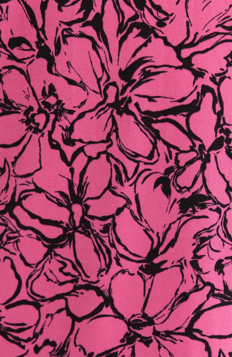 AK ANNE KLEIN Flutter Sleeve Top, Alternate, color, Pink Berry/ Anne Black