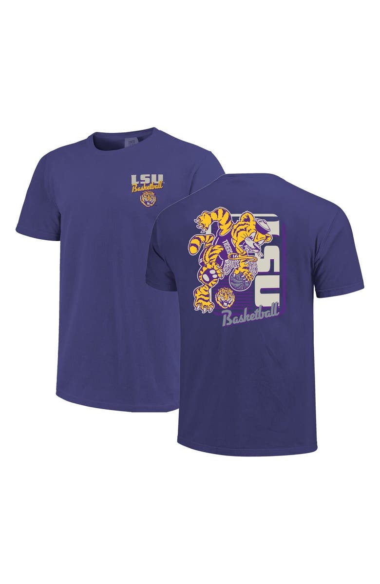 IMAGE ONE Men's Purple LSU Tigers Comfort Colors Mascot Dunk T-Shirt, Main, color,