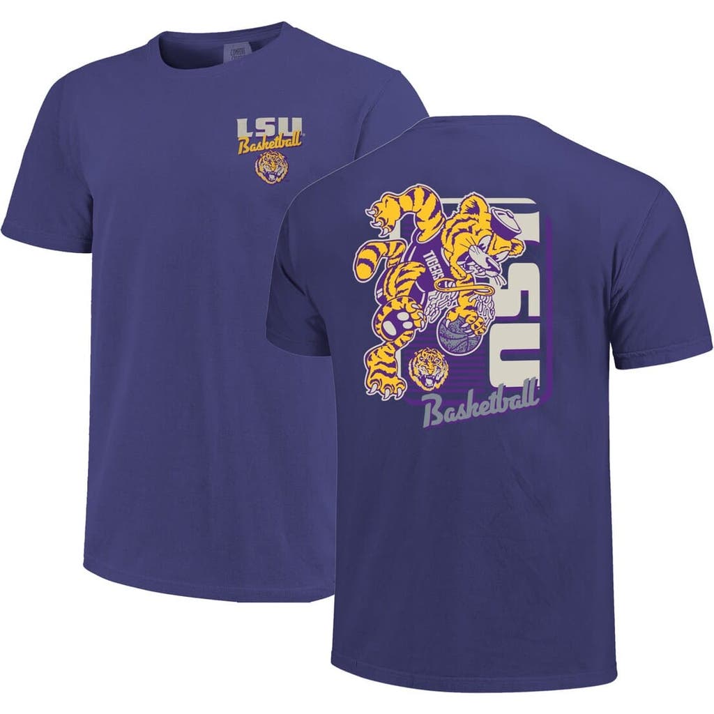 Image One Purple Lsu Tigers Comfort Colors Mascot Dunk T-shirt