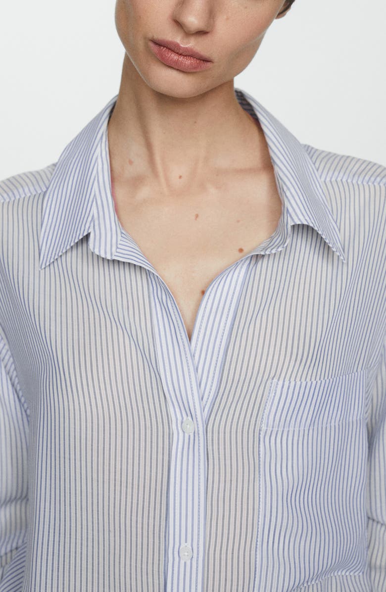 MANGO Zaro Stripe Oversize Button-Up Shirt, Alternate, color,