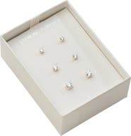 Sterling Forever Sterling Silver CZ Stud Earrings - Set of 3