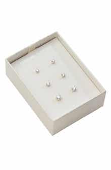 Sterling Forever Sterling Silver CZ Stud Earrings - Set of 3