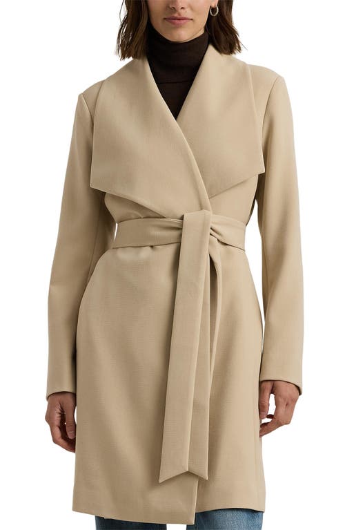 Ralph Lauren Lauren  Drape Front Crepe Jacket In Neutral