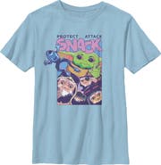 Star Wars: The Mandalorian and Grogu Boy's Star Wars The Mandalorian and Grogu Protect Attack Snack Collage Graphic T-Shirt