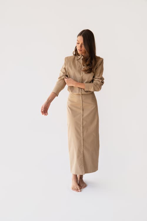 Shani X By Tess Shani Midi Dress In Brown