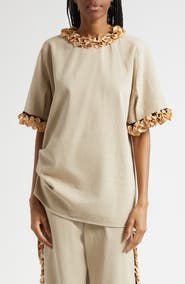 Diotima Burro Paillette Trim Cotton Top