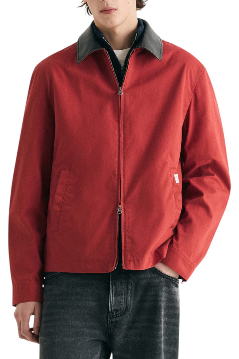 Bomber Jacket With Contrast Collar, Main, color, Red
