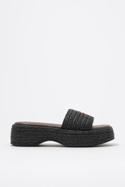 Raffia Platform Sandals