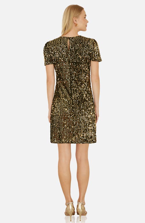 Yumi Sequin Tunic Mini Dress In Gold