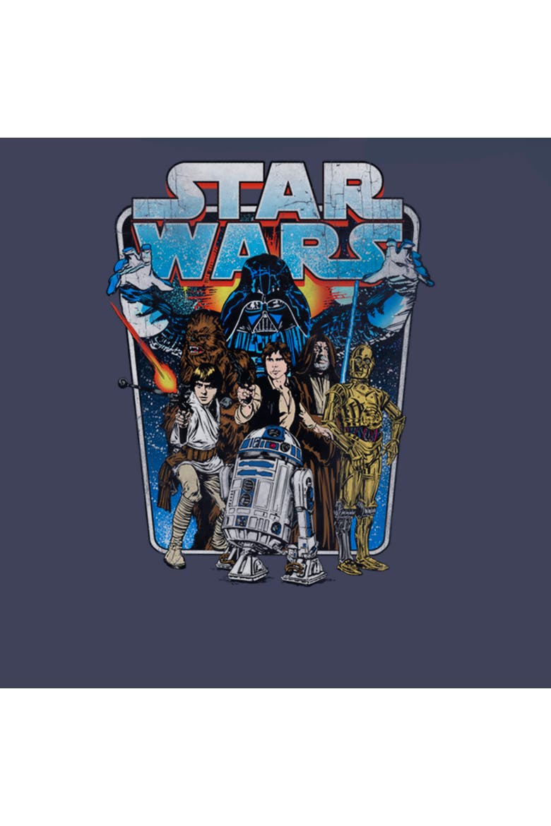 Boy's Star Wars Vintage Hero Character Frame  Graphic T-Shirt, Alternate, color, Navy Blue Heather