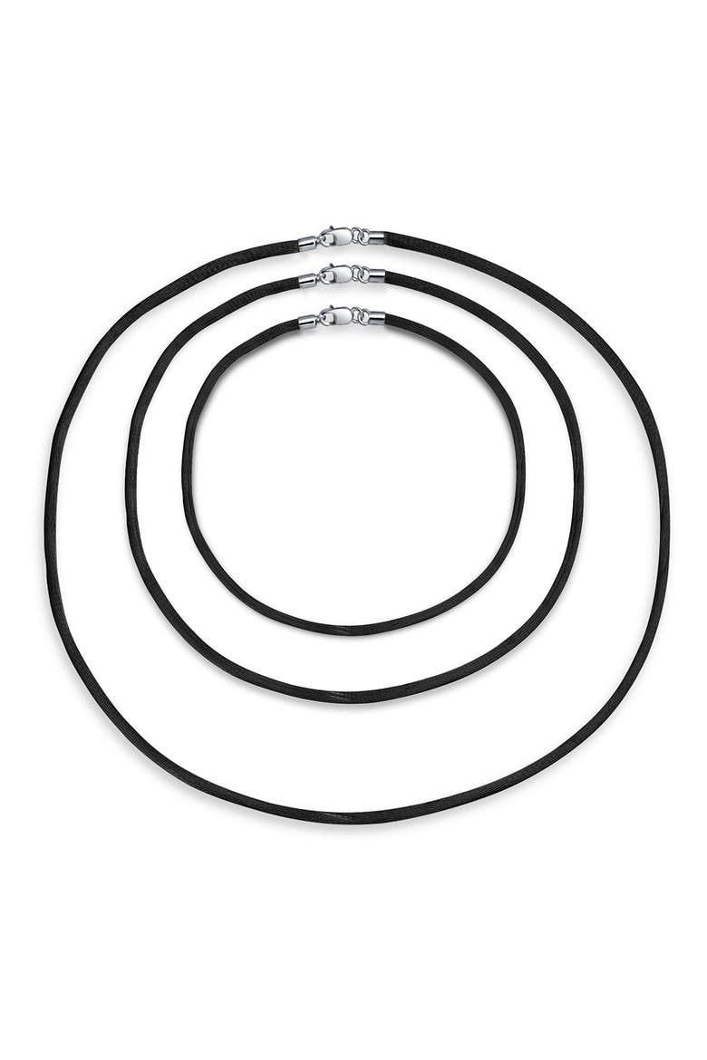 Set of 3 Silk Cord Necklaces, Main, color, BLACK